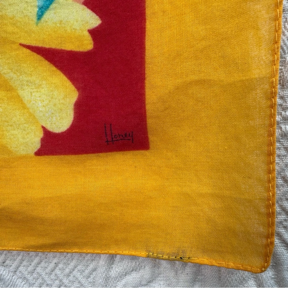 Honey Vintage Floral Cotton Scarf - Picture 6 of 6
